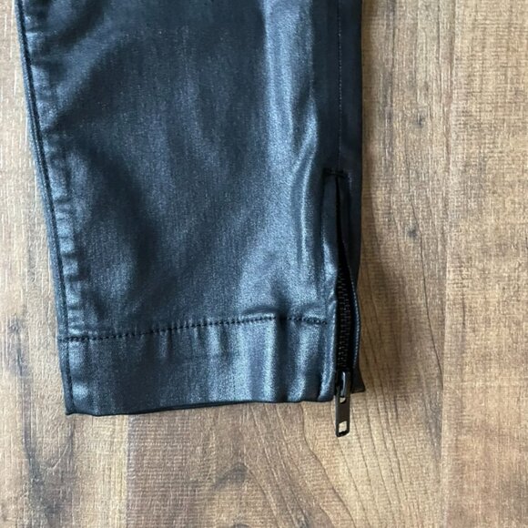 KUT from the Kloth Black Coated Skinny Jeans Women’s 6 Faux Leather Zip Ankle P - Picture 4 of 6